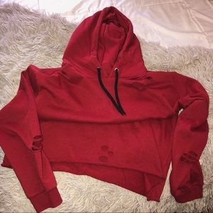 •SOLD• Red Distressed Sweaterdress